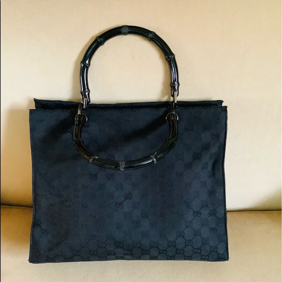 Authentic GUCCI BAMBOO canvas tote bag🎋🎋FREE SHIP❣️ - Picture 2 of 16